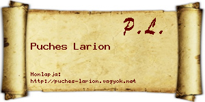 Puches Larion névjegykártya